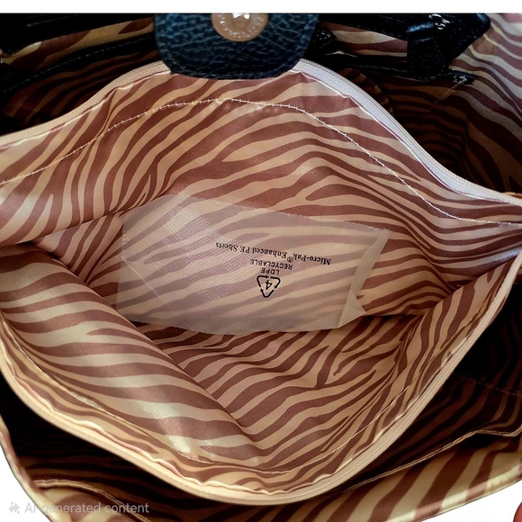 👜 Dana Buchman Brown Striped Tote Bag w/ Faux Suede Accents - Picture 8 of 16